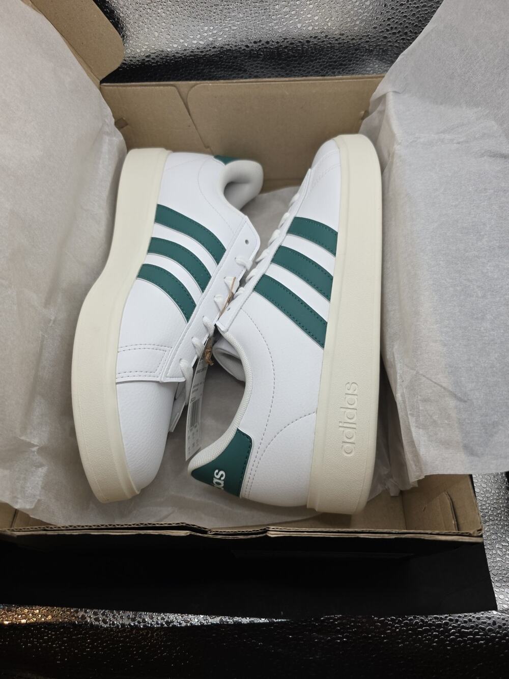 Adidas Grand Court 2.0 (JR2224) Cloudform Shoes White Green Mens Size 10 New